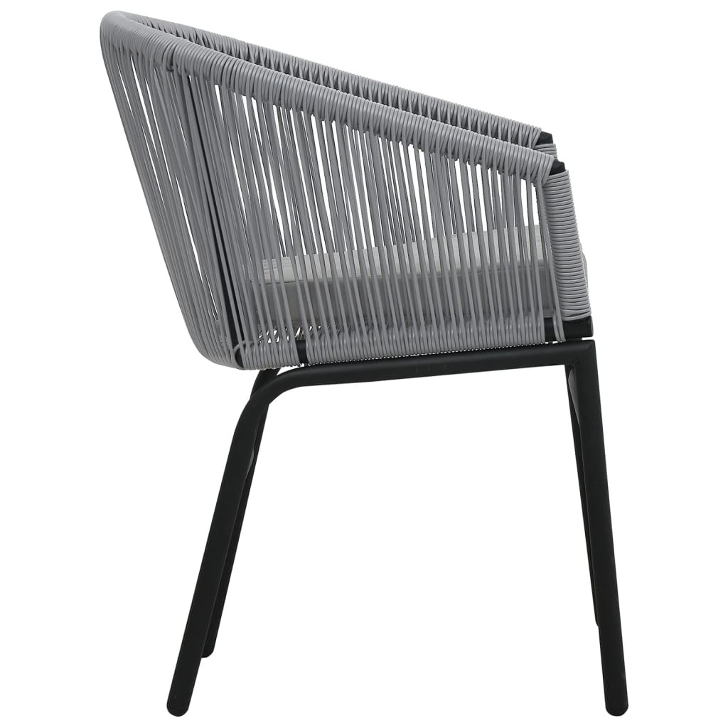3 darabos szürke PE rattan bisztrószett párnával
