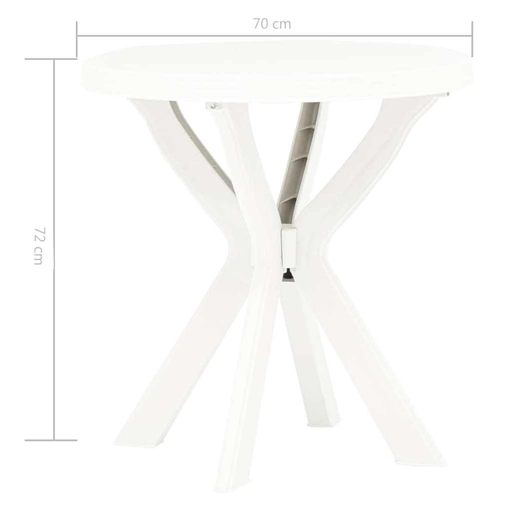 fehér műanyag bisztróasztal Ø70 cm