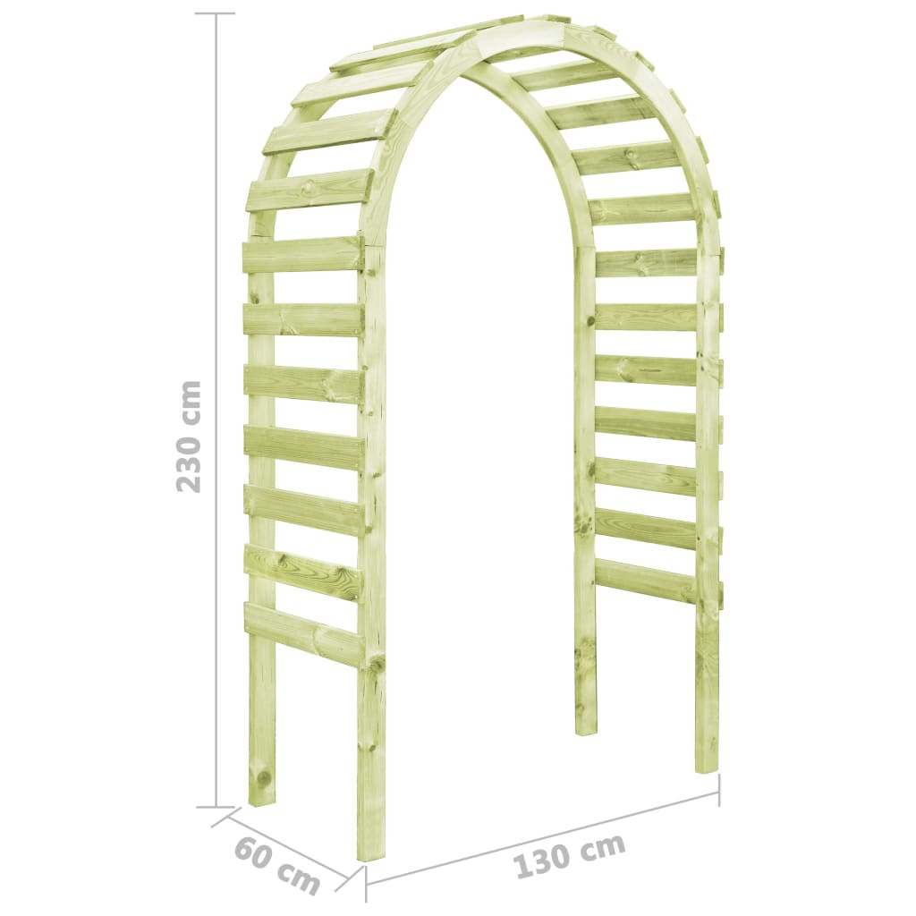 impregnált fenyőfa kerti pergola 130 x 60 x 230 cm