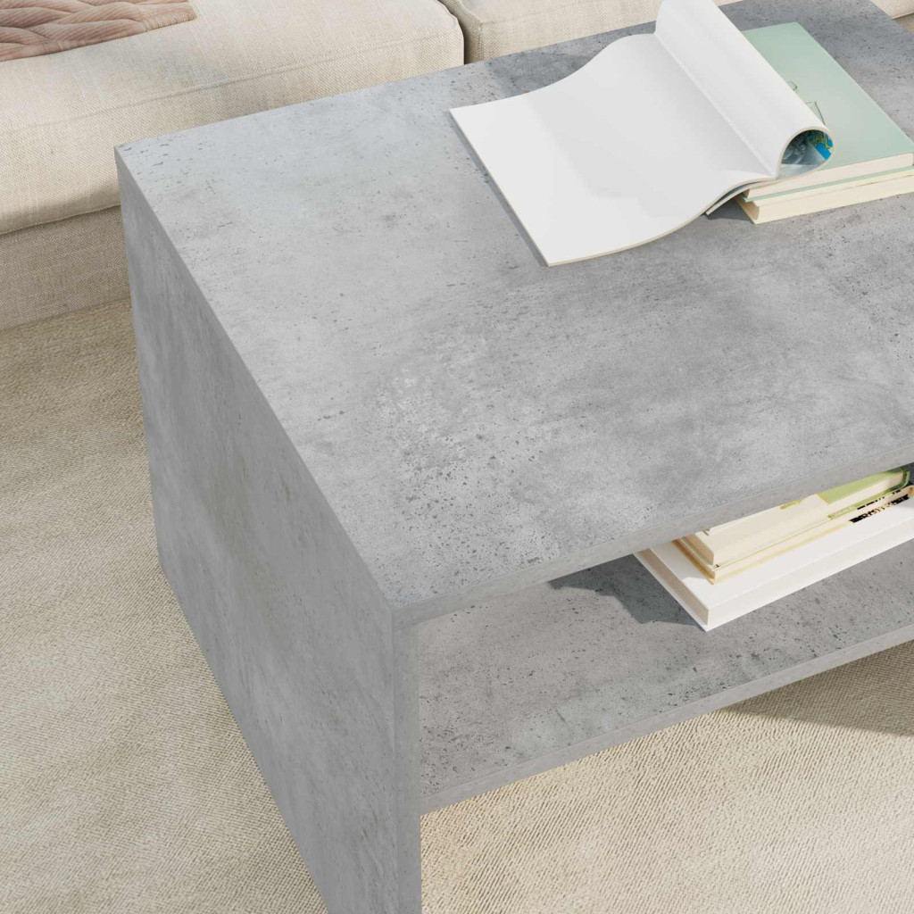 vidaXL Dohányzóasztal Beton Szürke 60 x 50 x 40 cm Faanyag