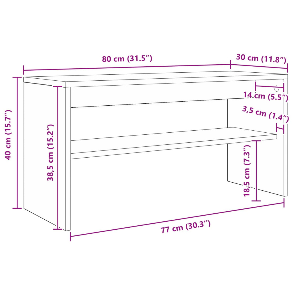 vidaXL TV szekrény Öreg fa 80 x 30 x 40 cm Faanyag