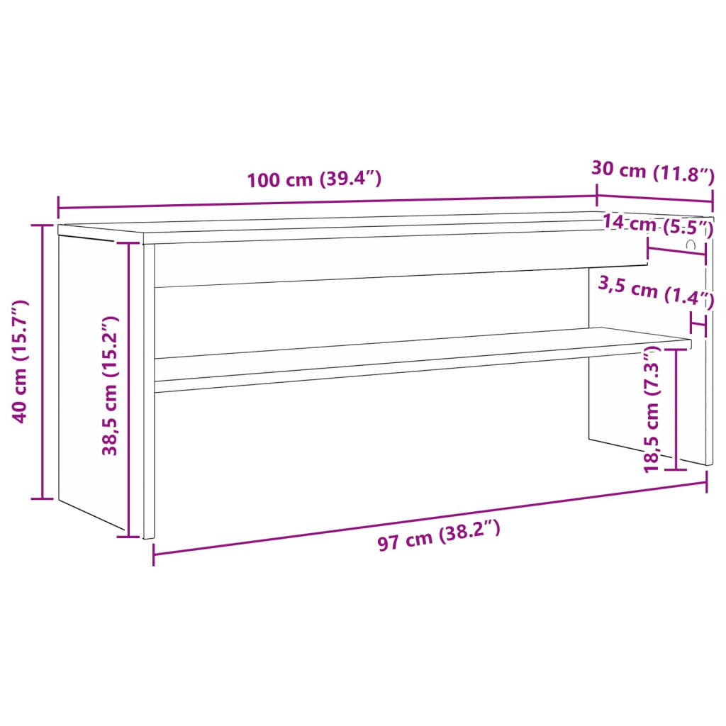 vidaXL TV szekrény Fehér 100 x 30 x 40 cm Faanyag