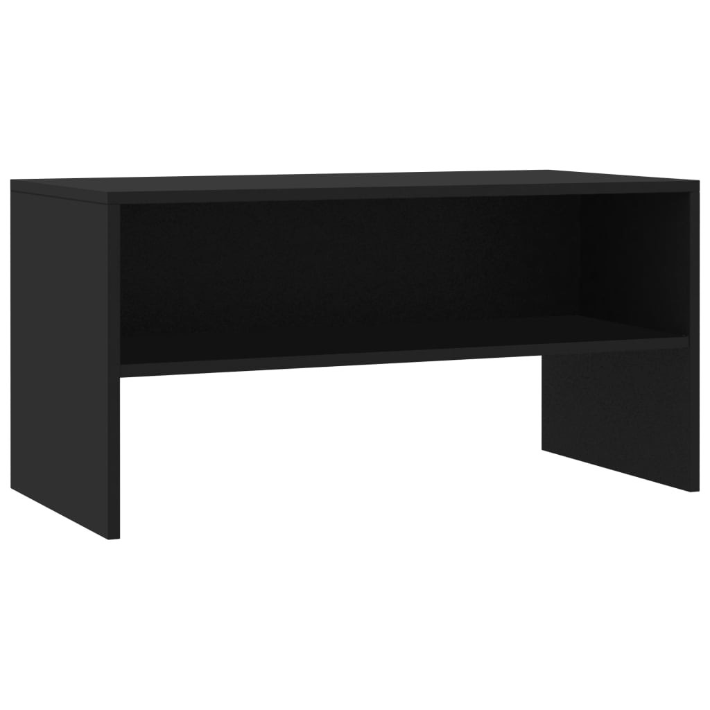 fekete szerelt fa TV-szekrény 80 x 40 x 40 cm