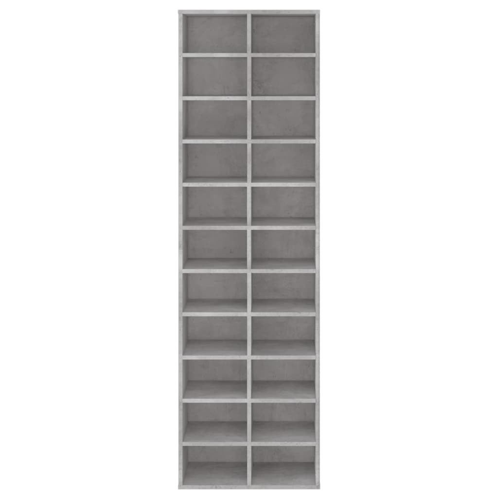betonszürke szerelt fa cipősszekrény 54 x 34 x 183 cm