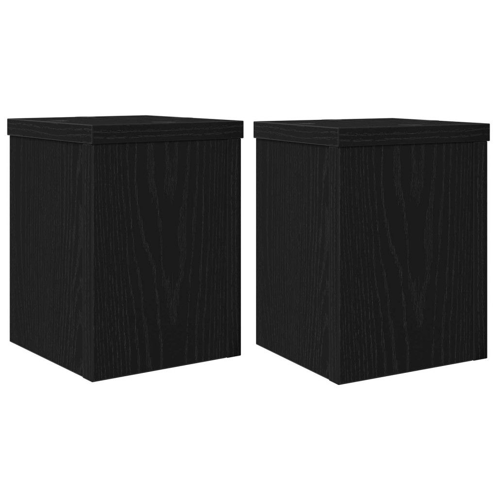Növényállvány 2 pcs Fekete tölgy 15 x 15 x 20 cm Faanyag