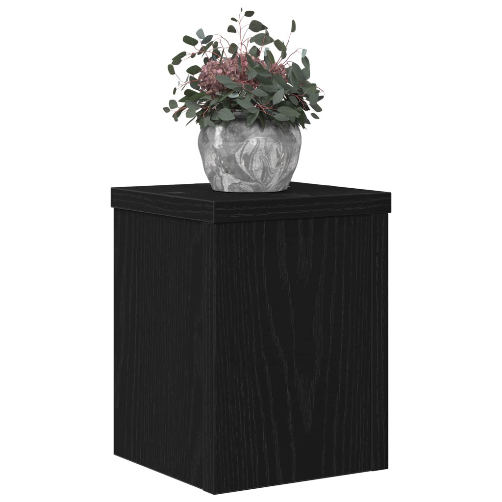 Növényállvány 2 pcs Fekete tölgy 15 x 15 x 20 cm Faanyag