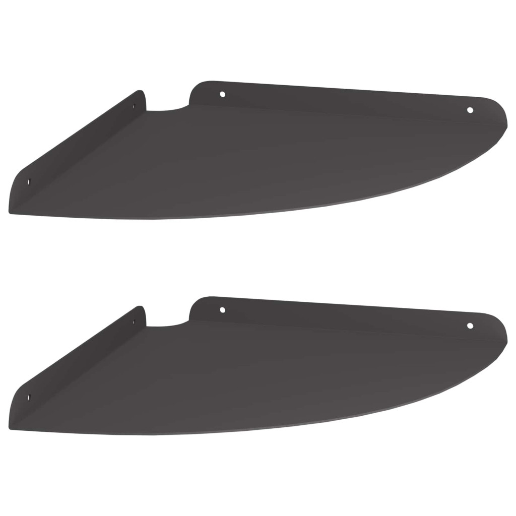 Falpolc polcokkal tárolóval 2 pcs Fekete 30 x 30 x 2 cm