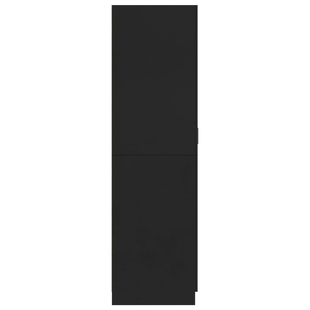 fekete szerelt fa ruhásszekrény 80 x 52 x 180 cm