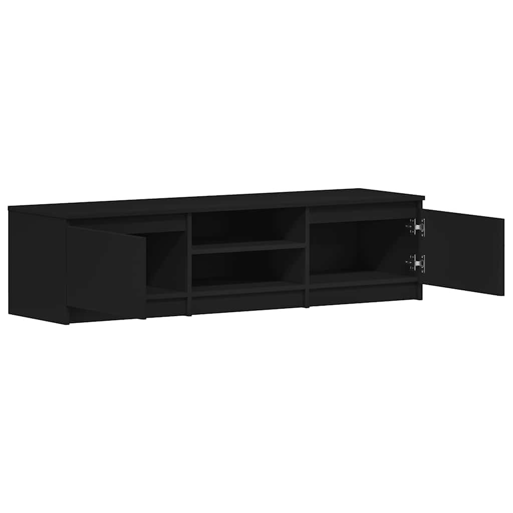 fekete szerelt fa TV-szekrény 140 x 40 x 35,5 cm