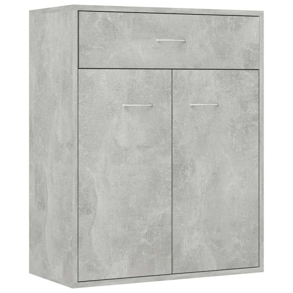 betonszürke szerelt fa tálalószekrény 60 x 30 x 75 cm