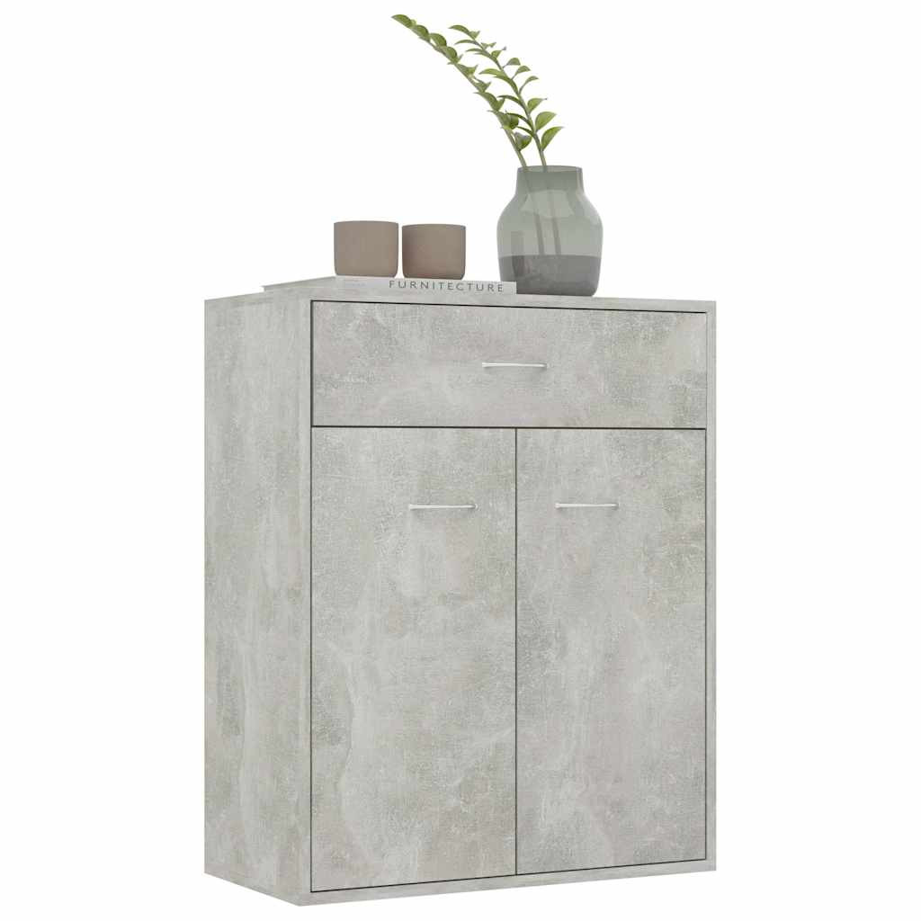 betonszürke szerelt fa tálalószekrény 60 x 30 x 75 cm