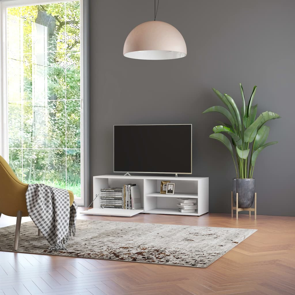 fehér szerelt fa TV-szekrény 120 x 34 x 37 cm
