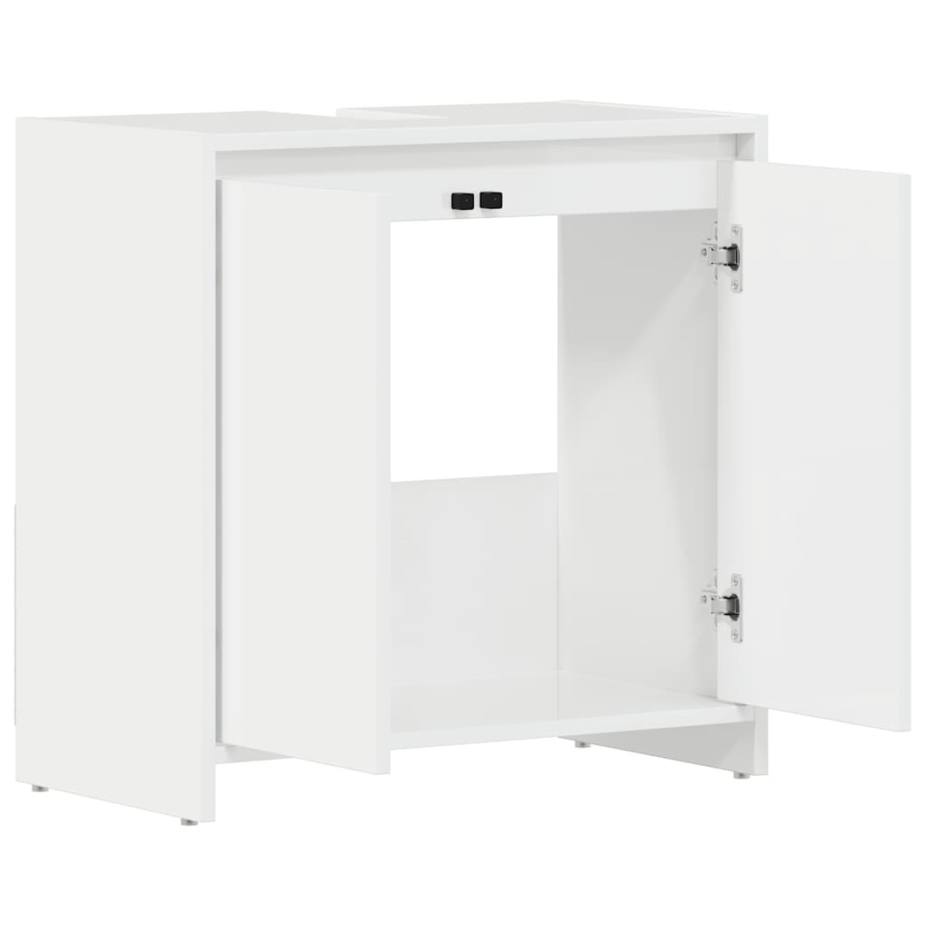 vidaXL magasfényű fehér szerelt fa fürdőszobaszekrény 60 x 33 x 61 cm