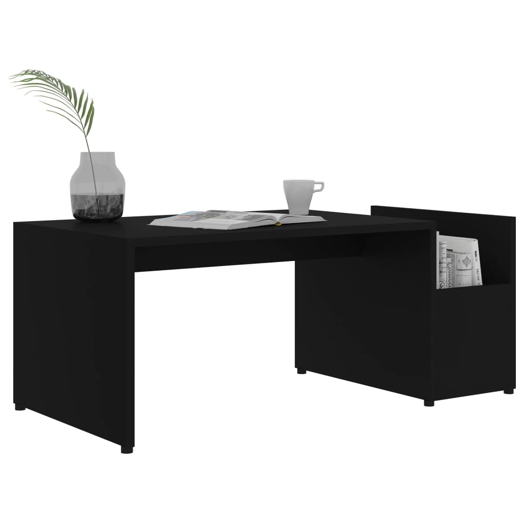 fekete szerelt fa dohányzóasztal 90 x 45 x 35 cm fekete szerelt fa dohányzóasztal 90 x 45 x 35 cm