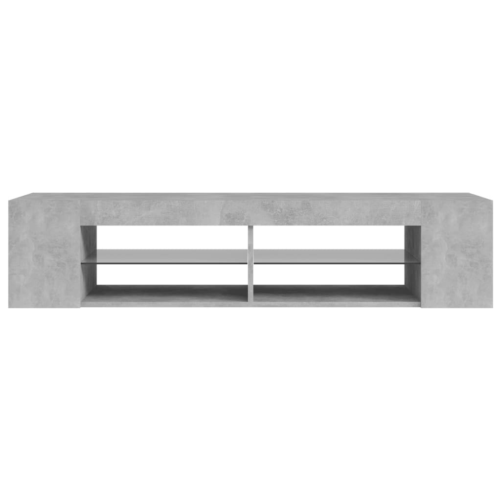 betonszürke TV-szekrény LED-lámpákkal 135 x 39 x 30 cm
