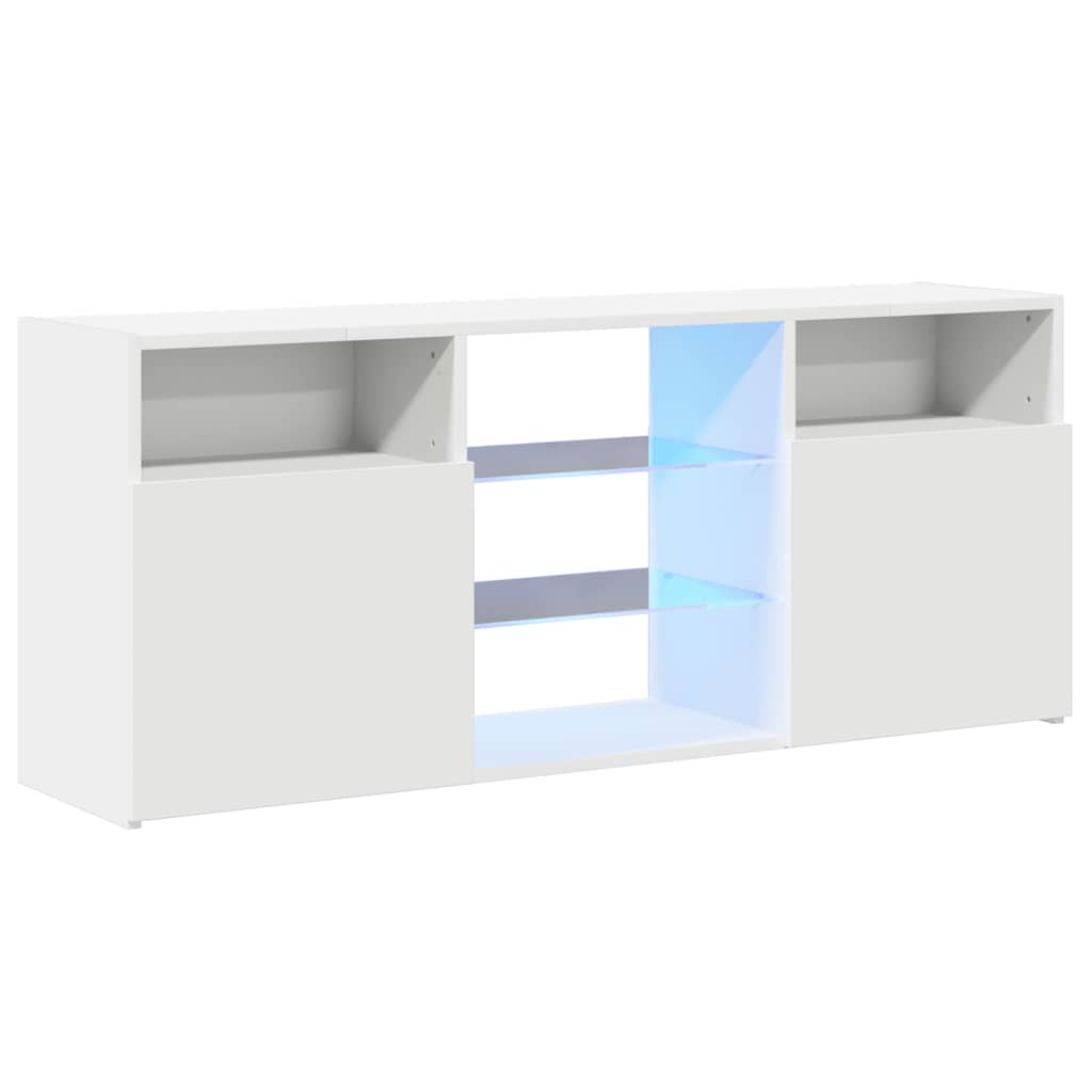 fehér TV-szekrény LED lámpákkal 120 x 30 x 50 cm
