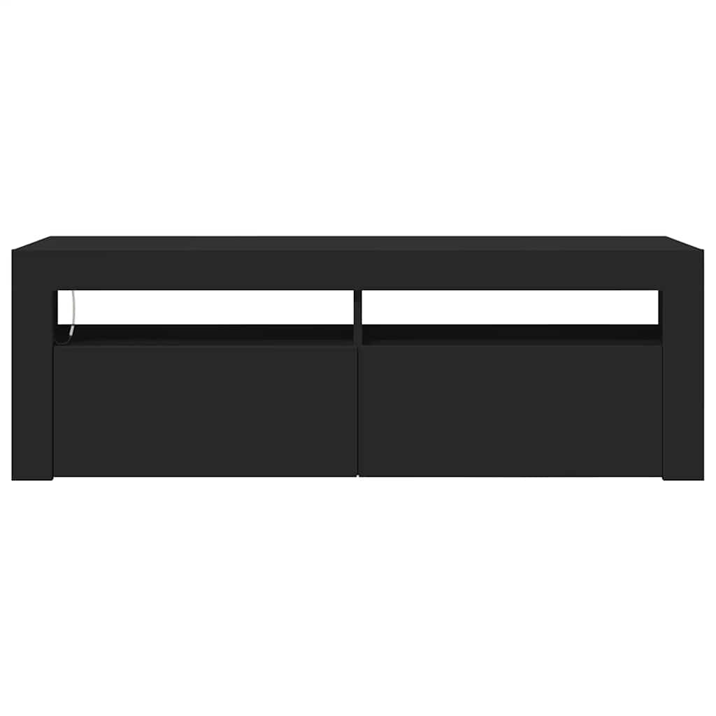 fekete TV-szekrény LED-világítással 120 x 35 x 40 cm