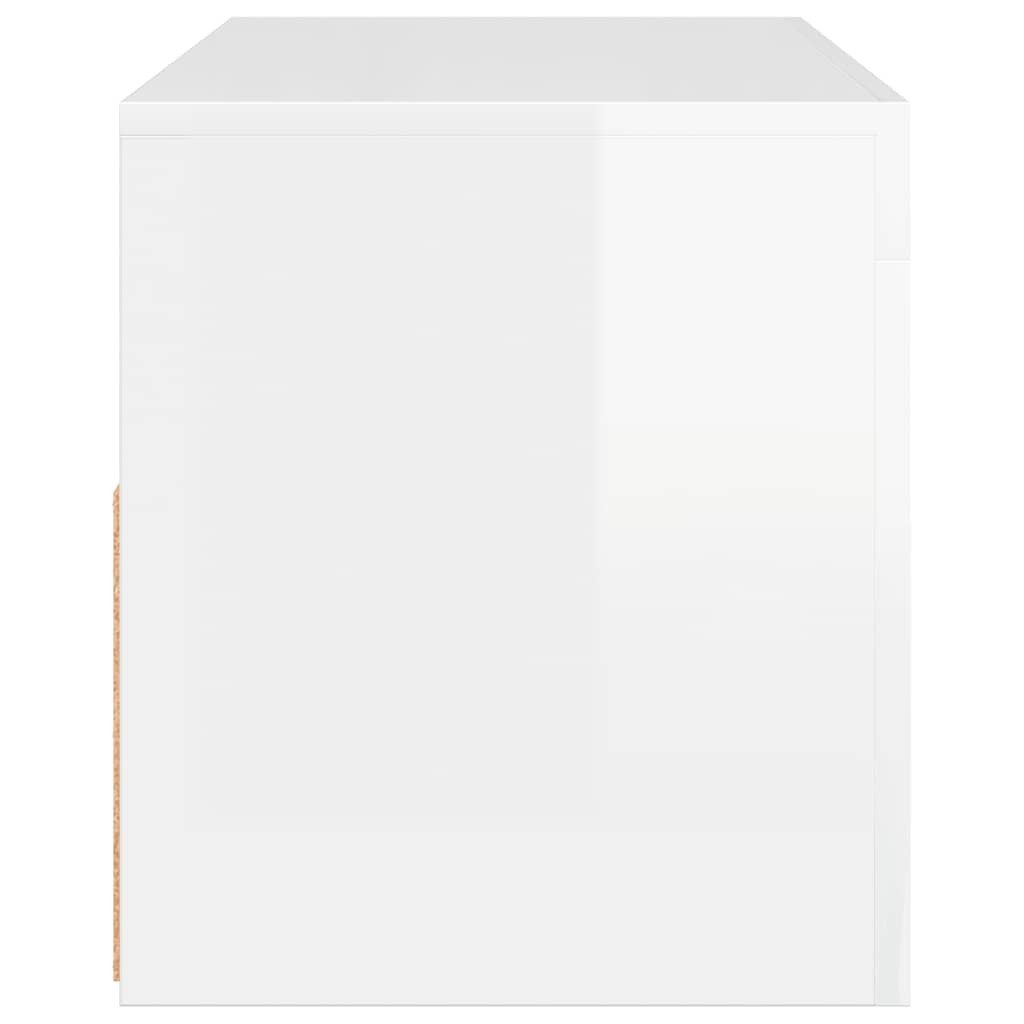 magasfényű fehér TV-szekrény LED lámpákkal 90x35x40 cm