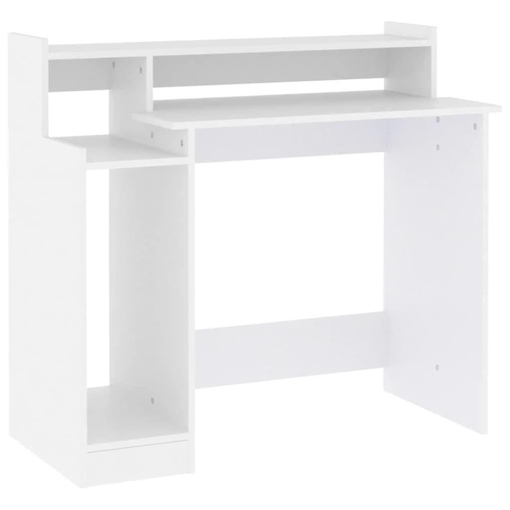 fehér szerelt fa íróasztal LED-ekkel 97 x 45 x 90 cm