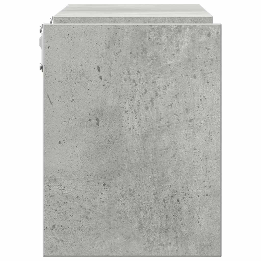 2 db betonszürke szerelt fa fali polc 100 x 15 x 20 cm