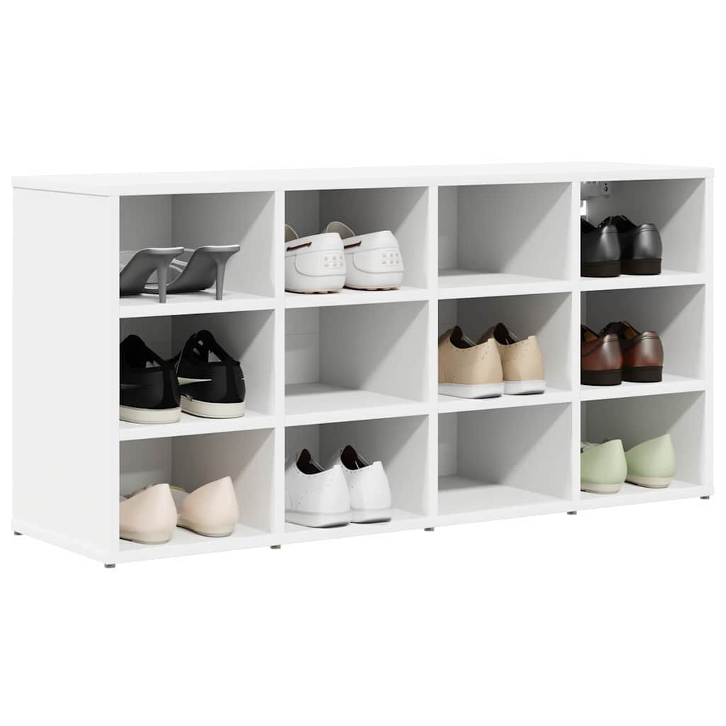 Cipősszekrény polcokkal Fehér 103 x 30 x 51 cm Faanyag