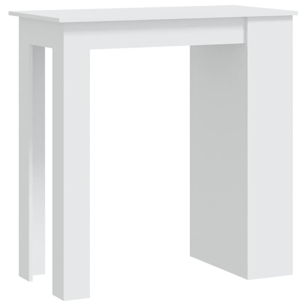 fehér szerelt fa bárasztal tárolórekesszel 102 x 50 x 103,5 cm