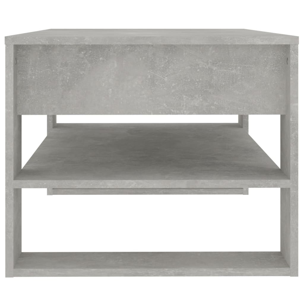 betonszürke szerelt fa dohányzóasztal 102 x 55 x 45 cm