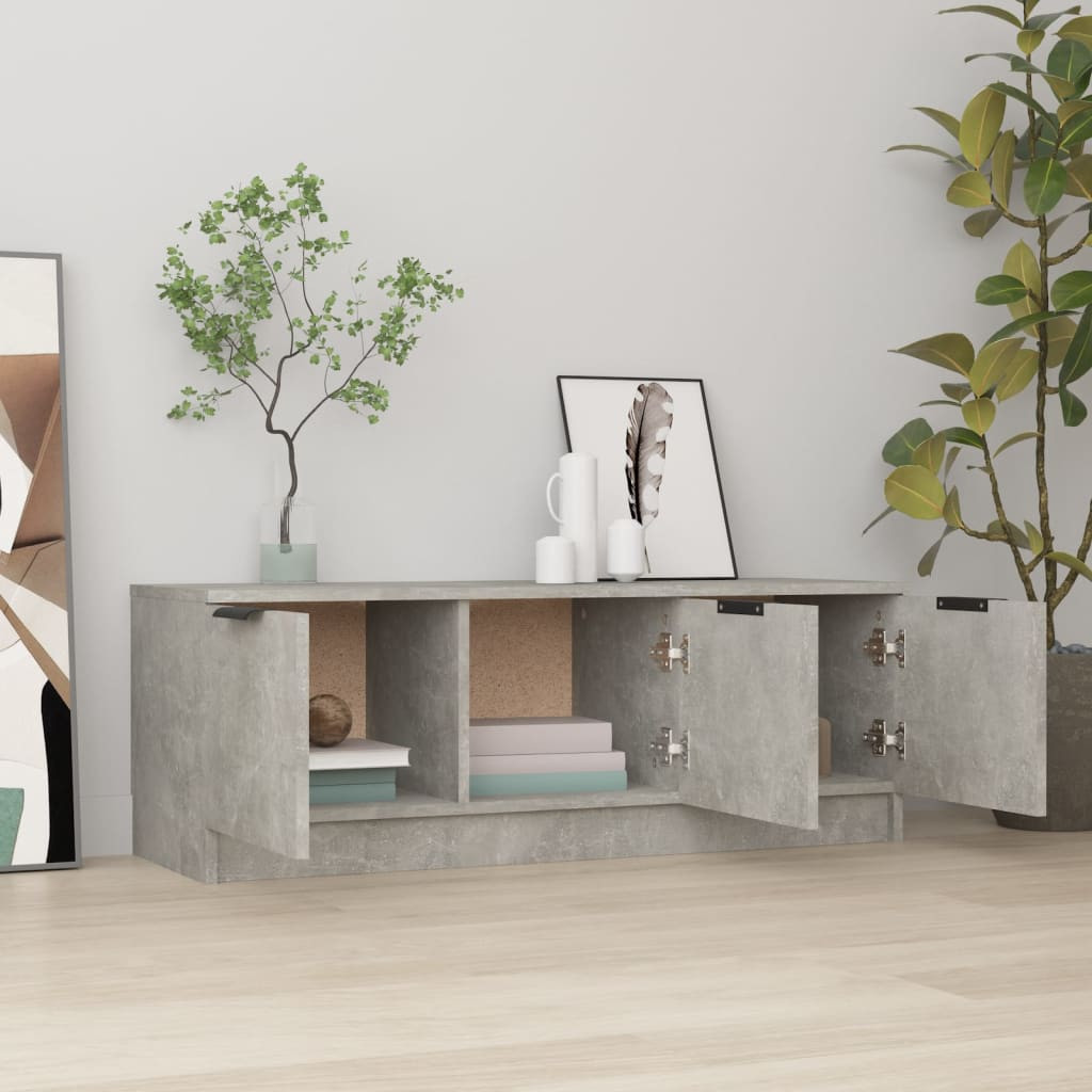 betonszürke szerelt fa TV-szekrény 102 x 35 x 36,5 cm