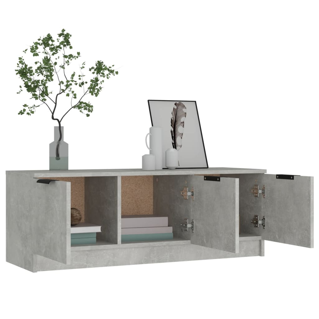 betonszürke szerelt fa TV-szekrény 102 x 35 x 36,5 cm