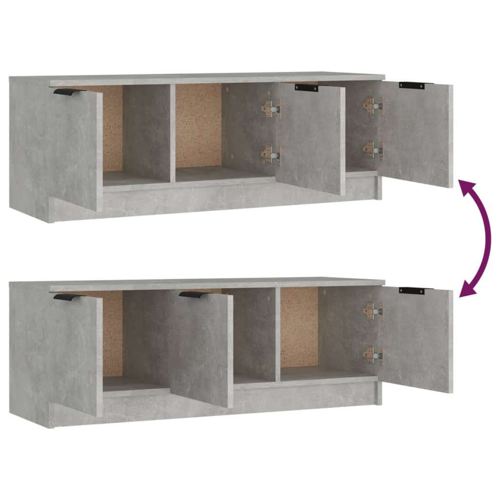 betonszürke szerelt fa TV-szekrény 102 x 35 x 36,5 cm