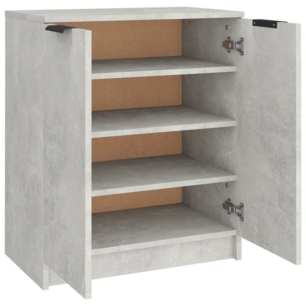betonszürke szerelt fa cipősszekrény 59 x 35 x 70