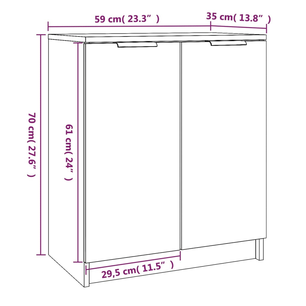betonszürke szerelt fa cipősszekrény 59 x 35 x 70