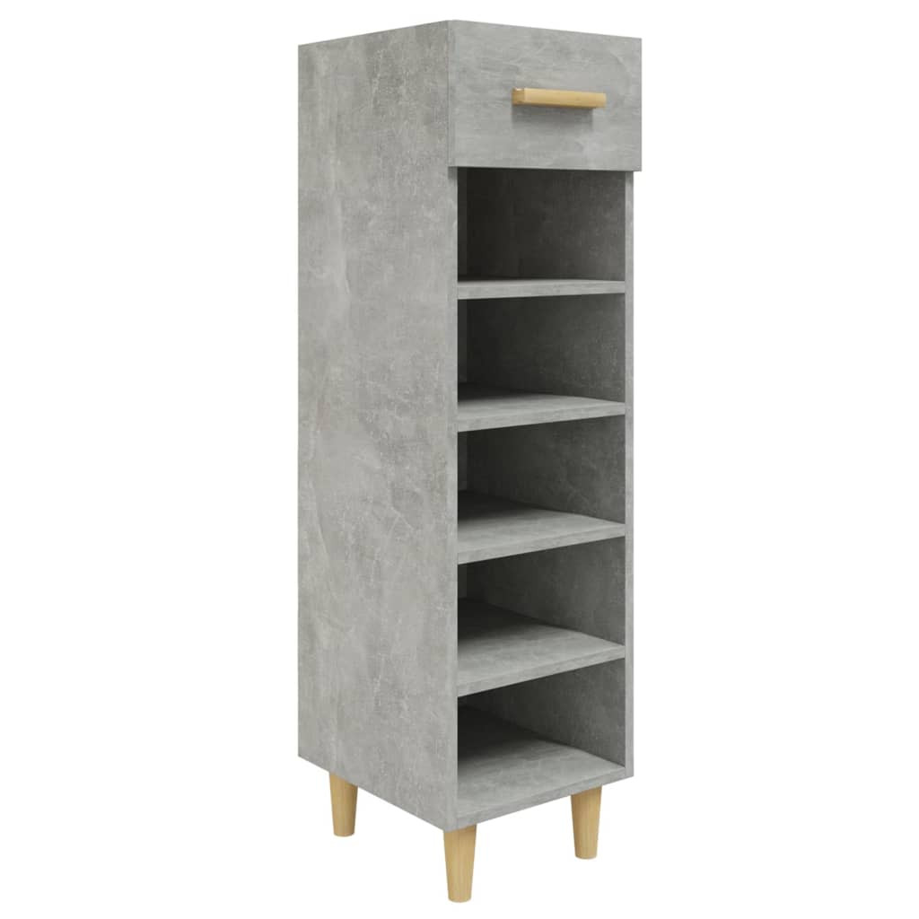 betonszürke szerelt fa cipősszekrény 30 x 35 x 105 cm