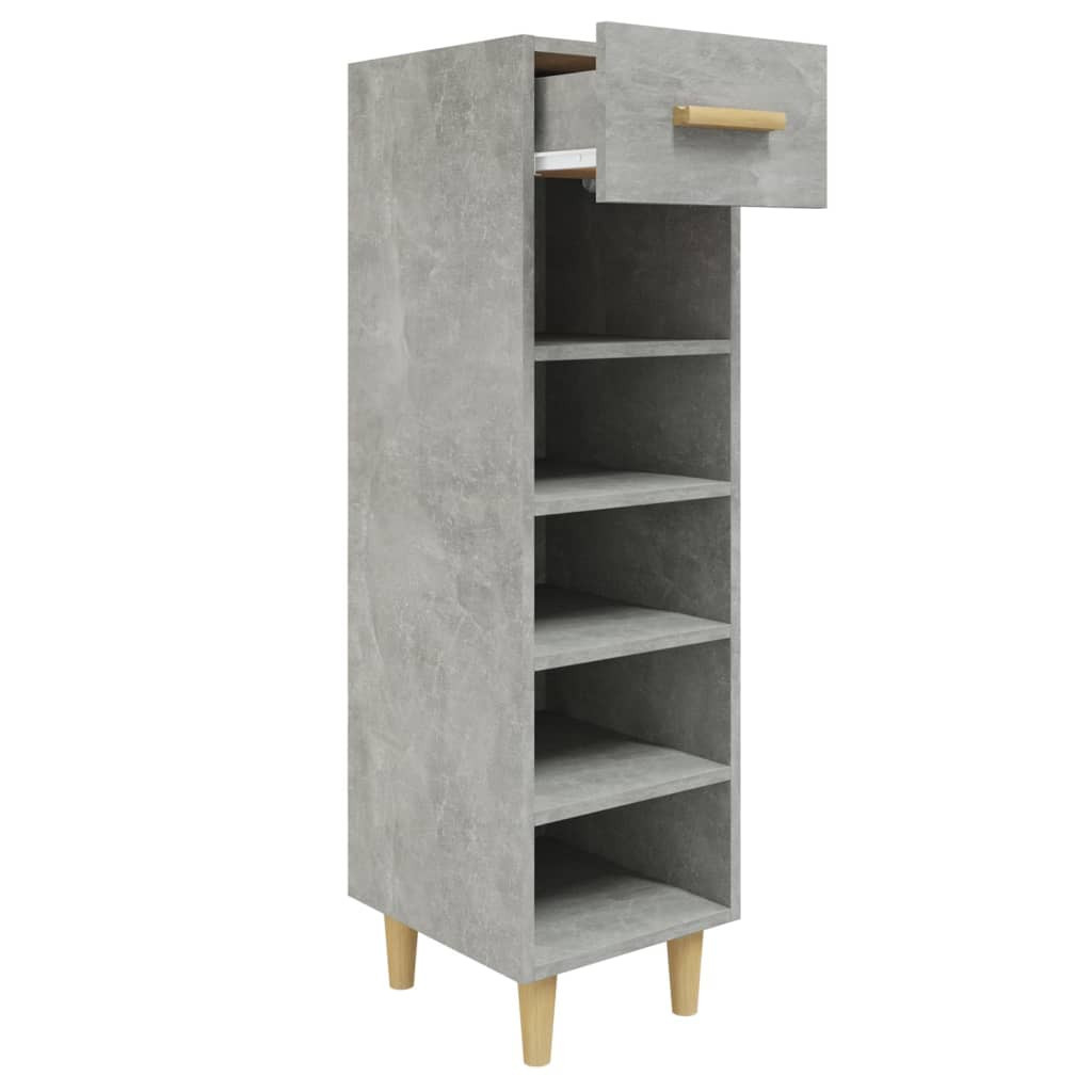 betonszürke szerelt fa cipősszekrény 30 x 35 x 105 cm