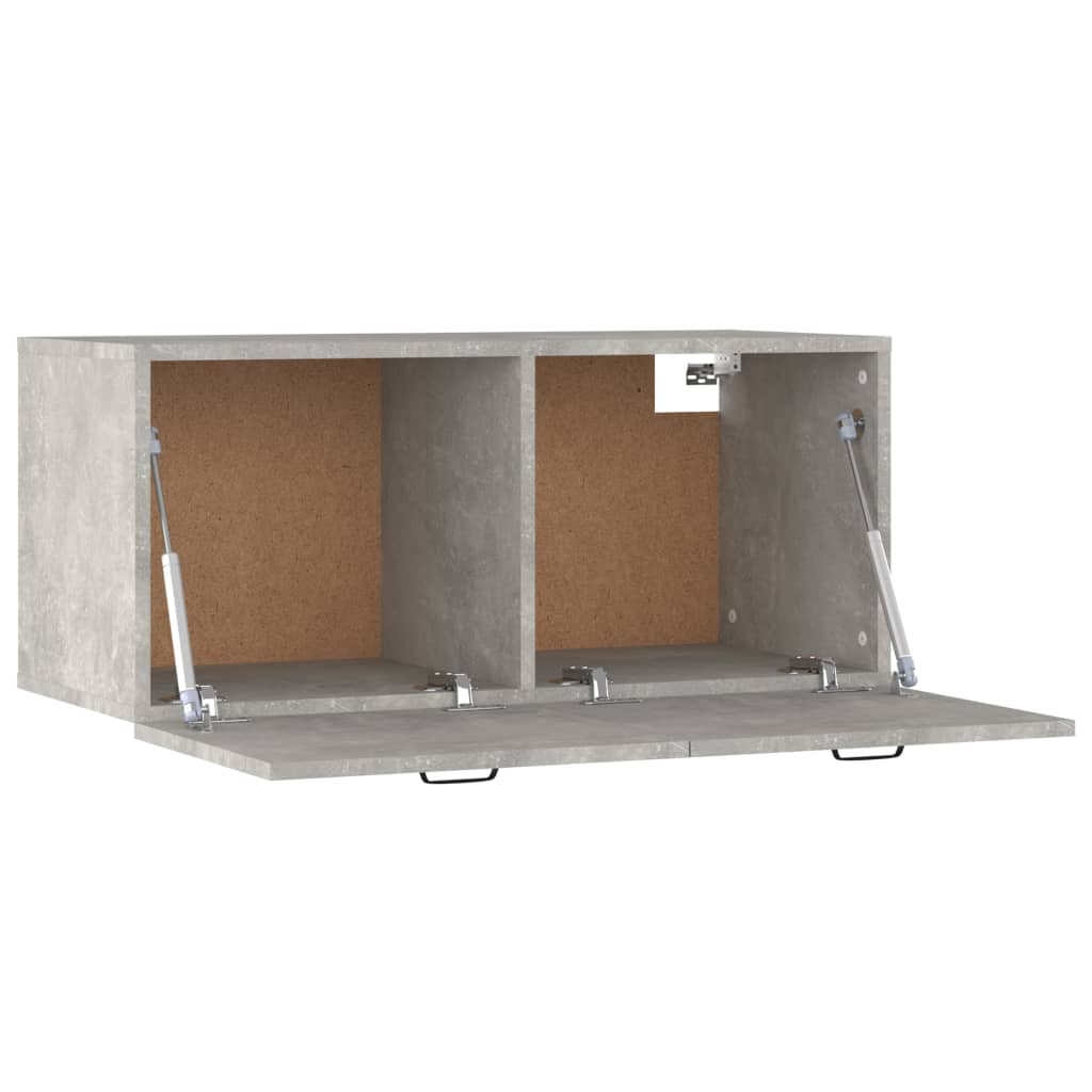 betonszürke szerelt fa faliszekrény 80 x 36,5 x 35 cm