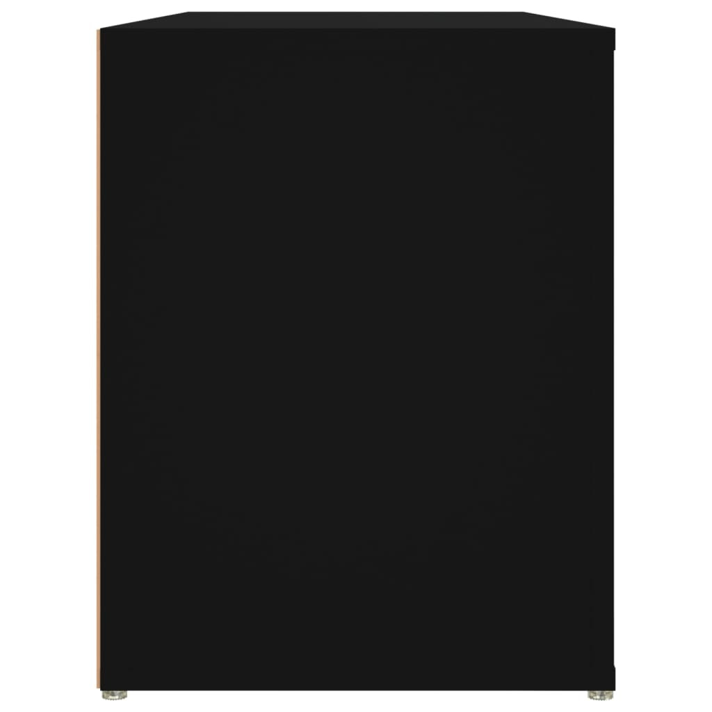 fekete szerelt fa cipőtartó 100x35x45 cm