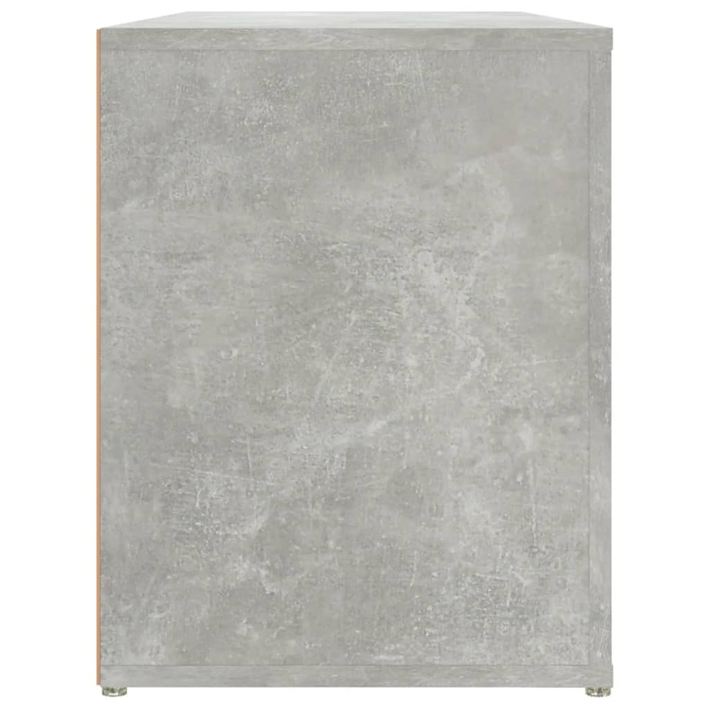 betonszürke szerelt fa cipőtartó 100x35x45 cm