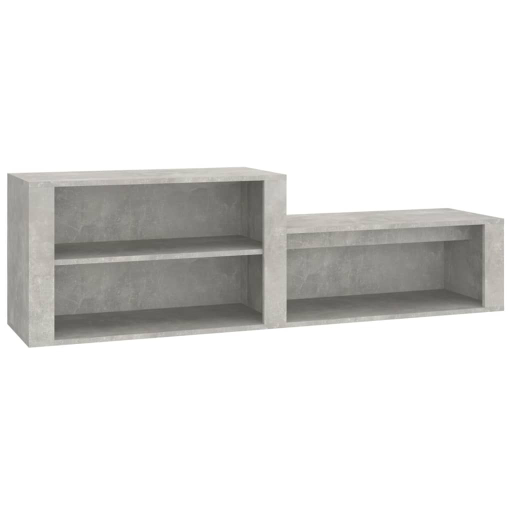 betonszürke szerelt fa cipőszekrény 150x35x45 cm