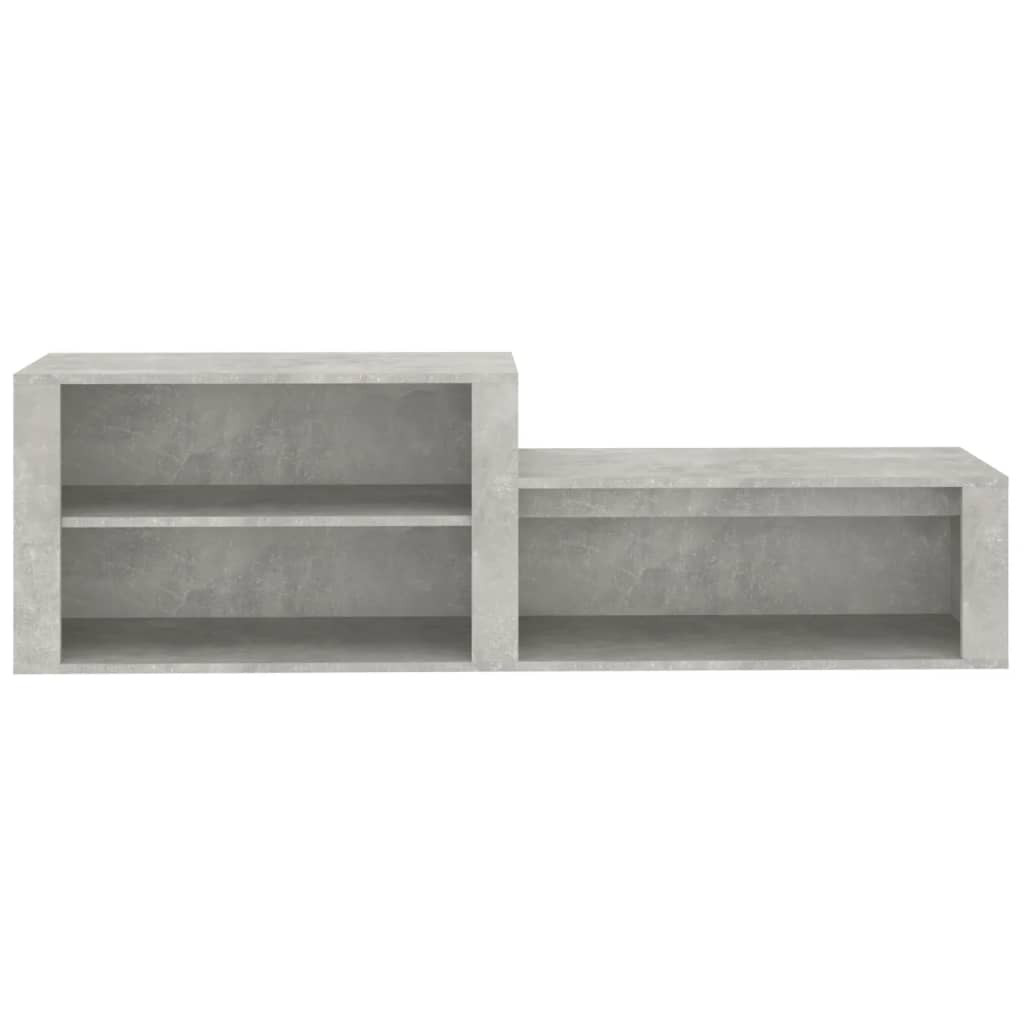 betonszürke szerelt fa cipőszekrény 150x35x45 cm