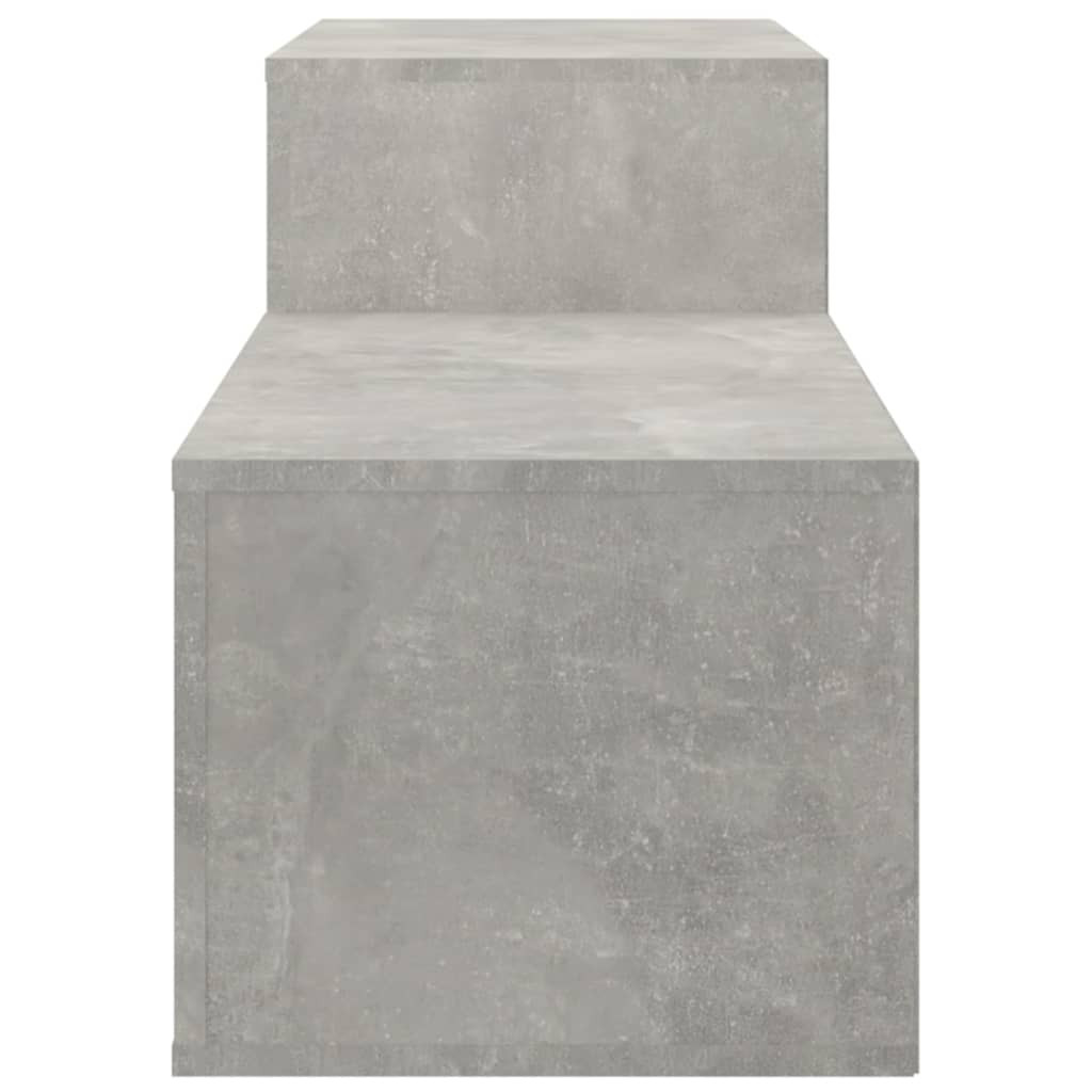betonszürke szerelt fa cipőszekrény 150x35x45 cm