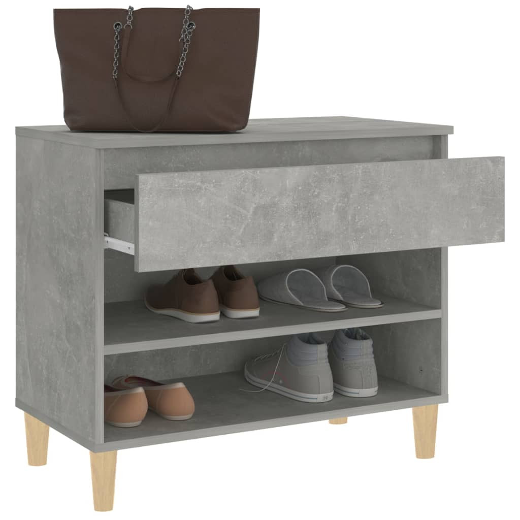 betonszürke szerelt fa cipőszekrény 70x36x60 cm