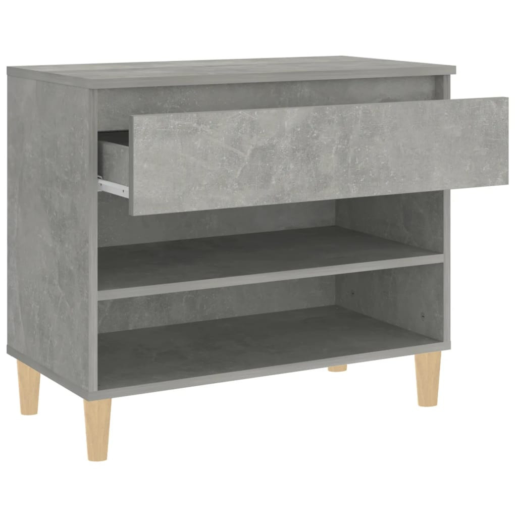 betonszürke szerelt fa cipőszekrény 70x36x60 cm