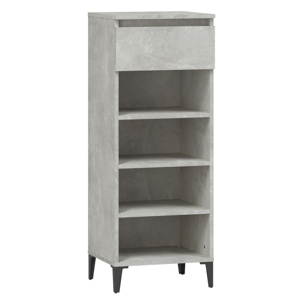 betonszürke szerelt fa cipőtartó 40x36x105 cm
