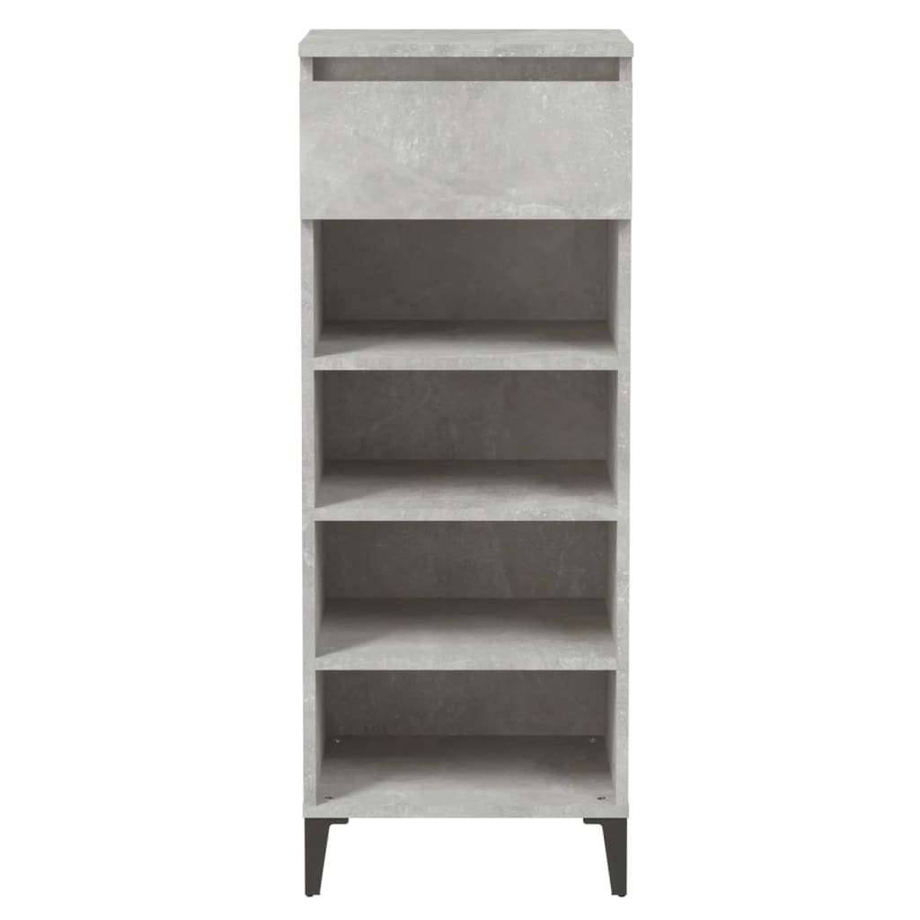 betonszürke szerelt fa cipőtartó 40x36x105 cm