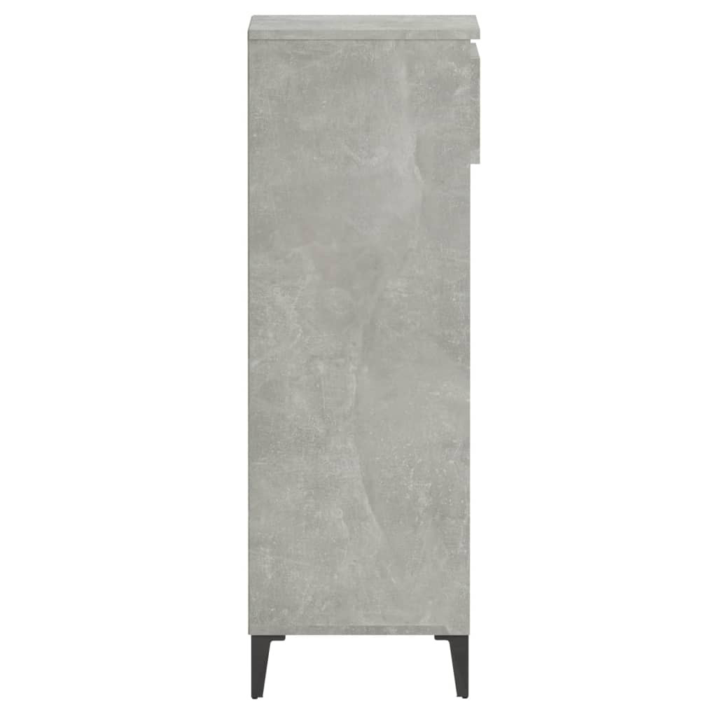betonszürke szerelt fa cipőtartó 40x36x105 cm