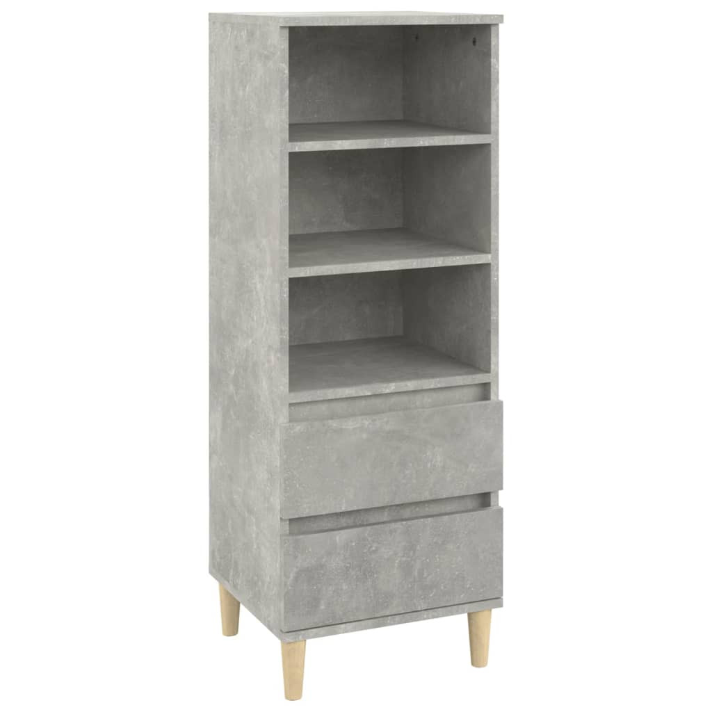 betonszürke szerelt fa magasszekrény 40 x 36 x 110 cm
