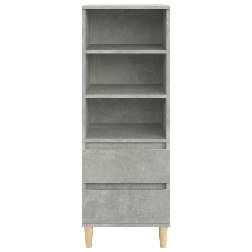 betonszürke szerelt fa magasszekrény 40 x 36 x 110 cm