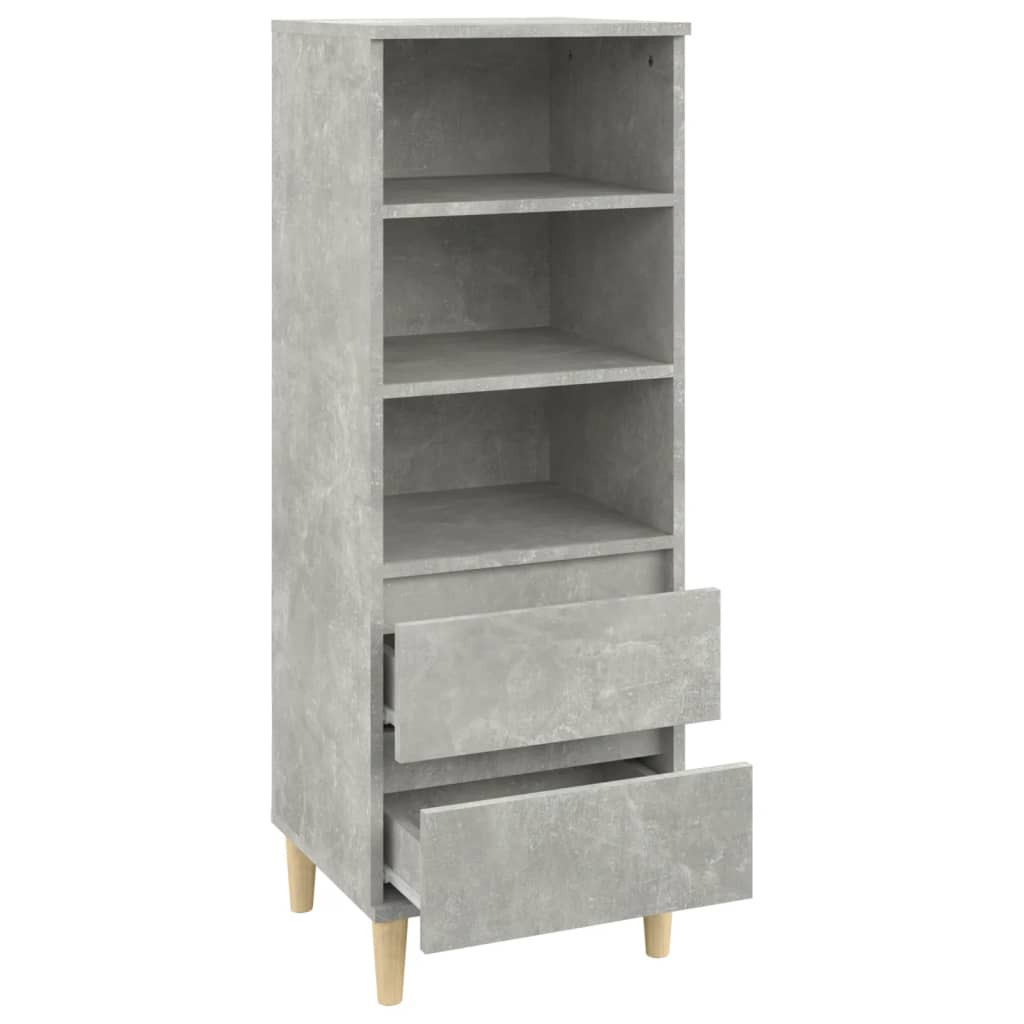 betonszürke szerelt fa magasszekrény 40 x 36 x 110 cm