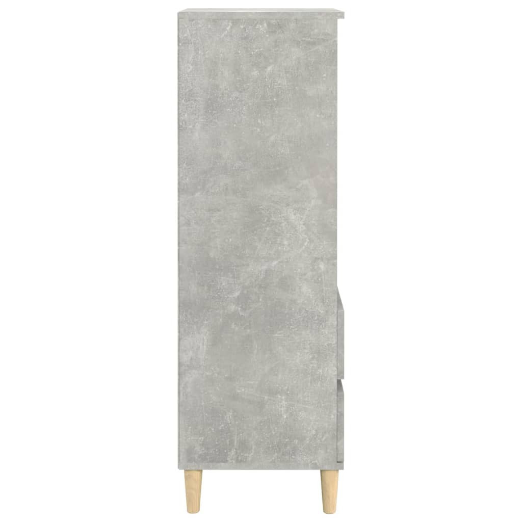 betonszürke szerelt fa magasszekrény 40 x 36 x 110 cm