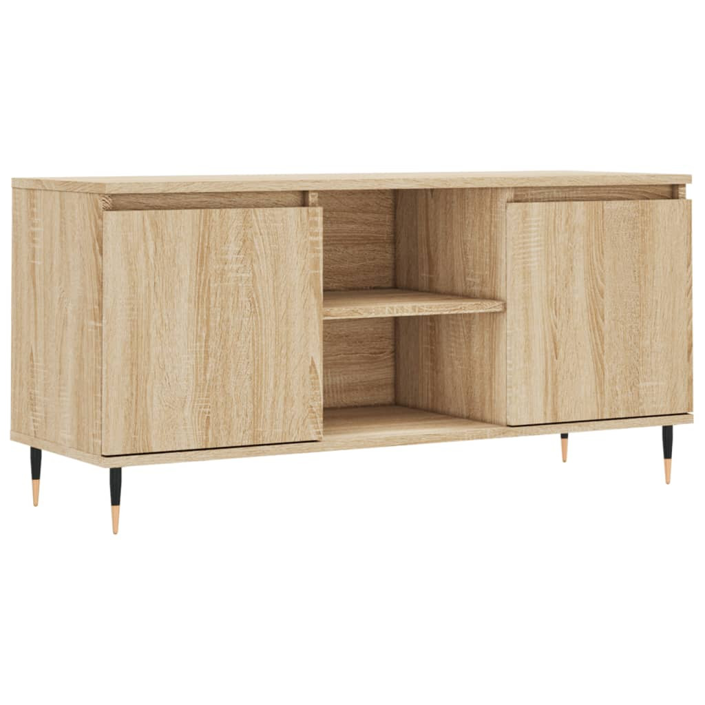 sonoma tölgyszínű szerelt fa TV-szekrény 104x35x50 cm sonoma tölgyszínű szerelt fa TV-szekrény 104x35x50 cm